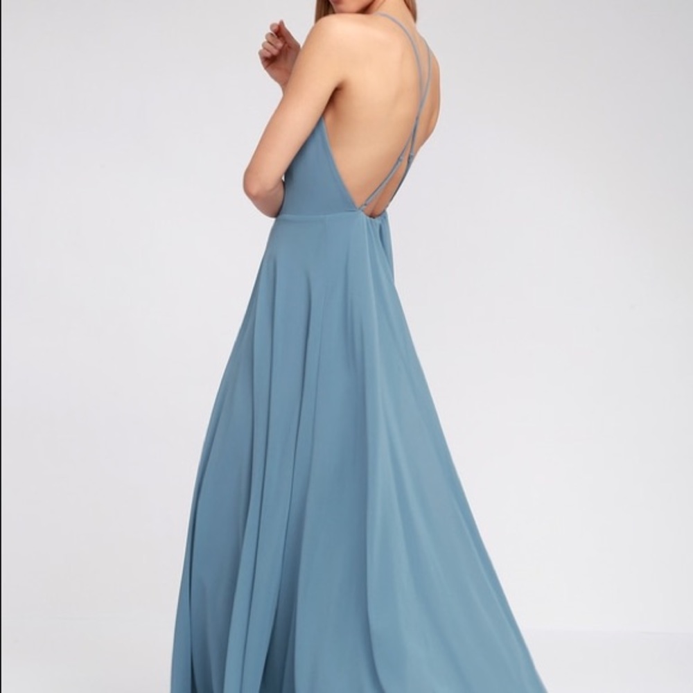 Mythical Kind of Love Slate Blue Maxi Dress - Picture 3 of 8